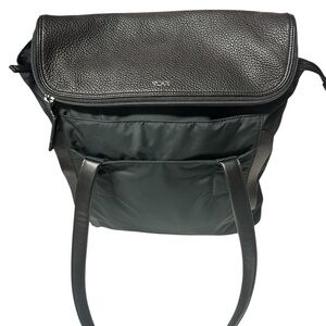 Coach Black Leather and Nylon Tumi tote